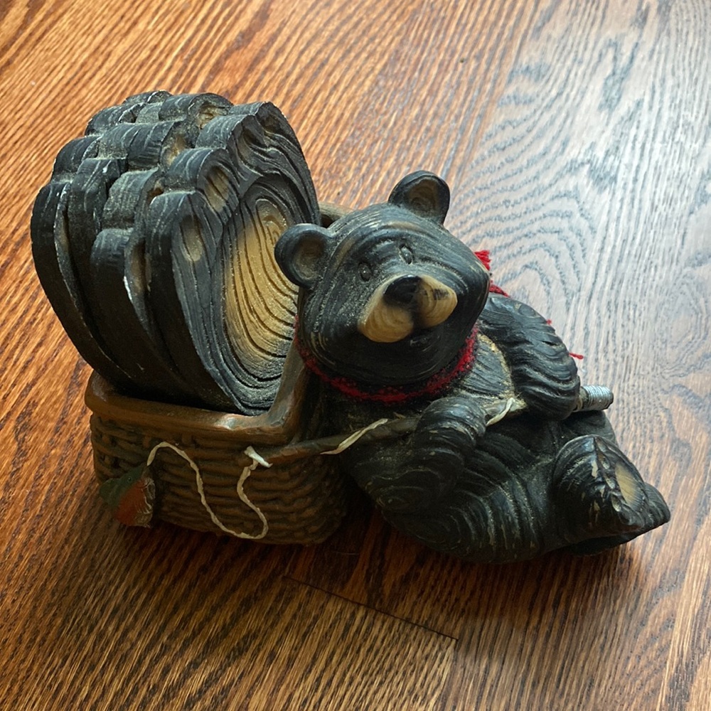 Cute bear coaster set